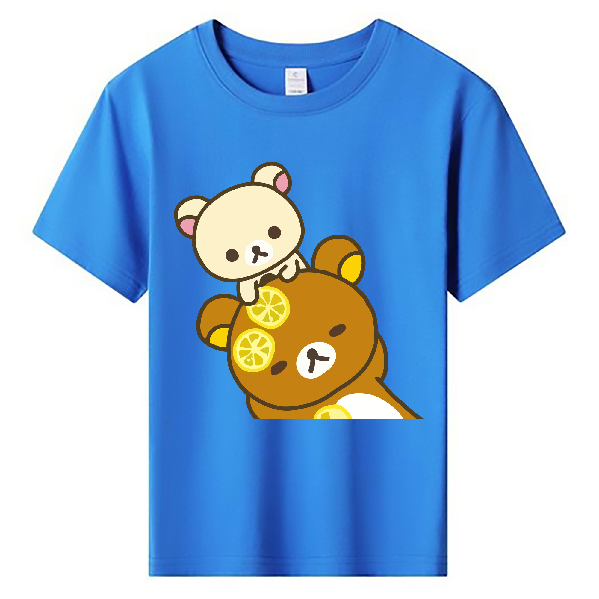 （画像用） リラックマ リラックマ キイロイトリ Rilakkuma Korilakkuma Kiiroitori 綿100％キッズTシャツ（フロントプリント）